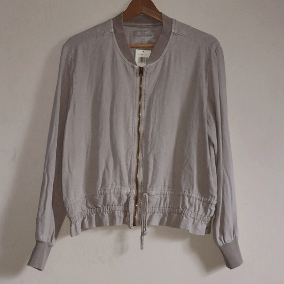 Lucky Brand * Linen Blend * Bomber Jacket *  Medium * Lagenlook - Picture 1 of 7